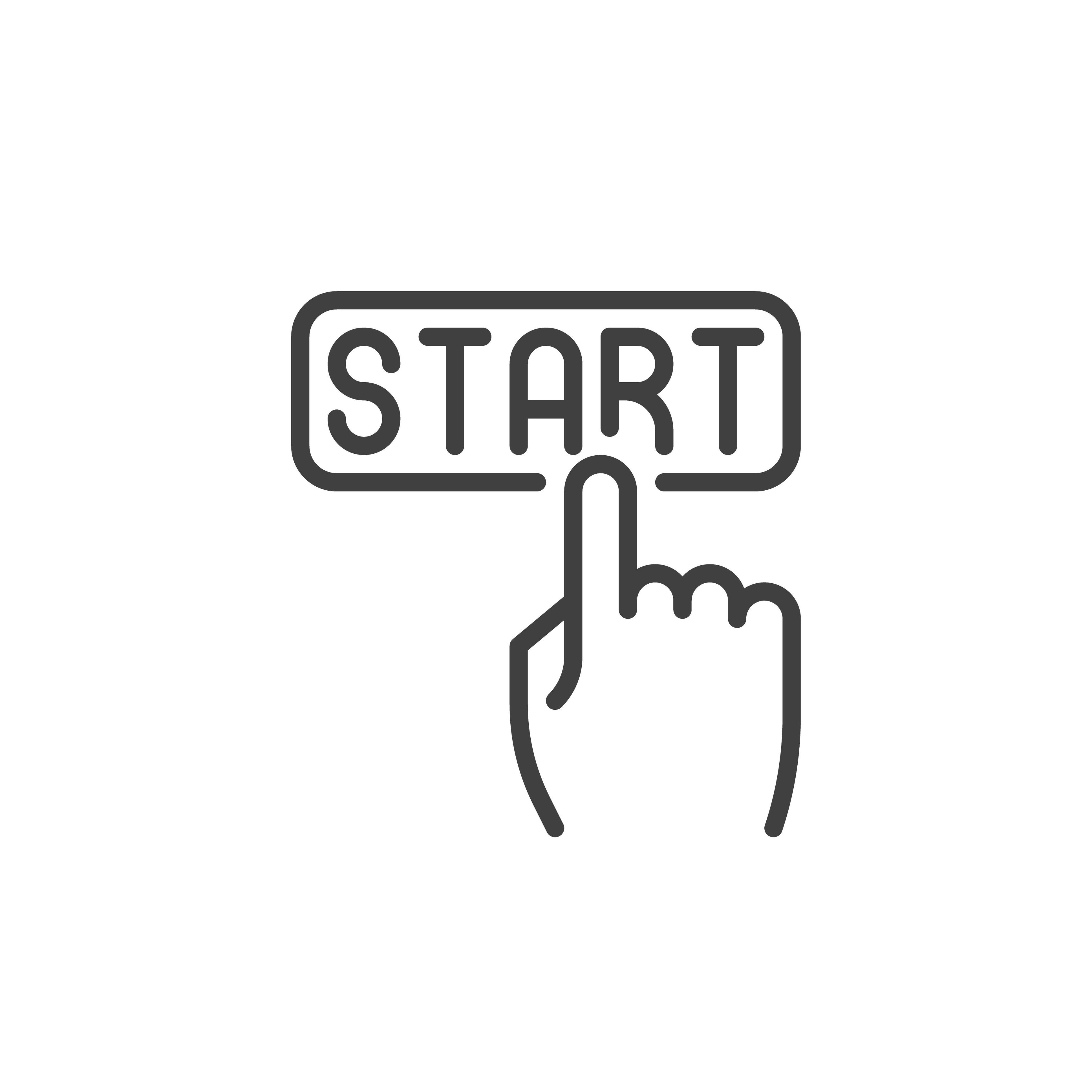 A mouse clicking a start button.