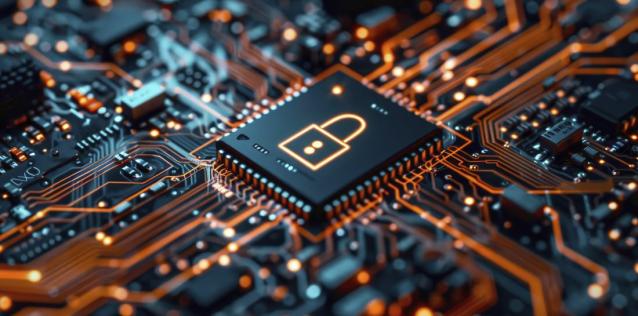 digital lock on a computer board
